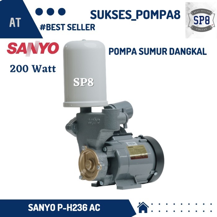 Pompa Air SANYO P-H236AC Otomatis / Pompa Air Sumur Dangkal