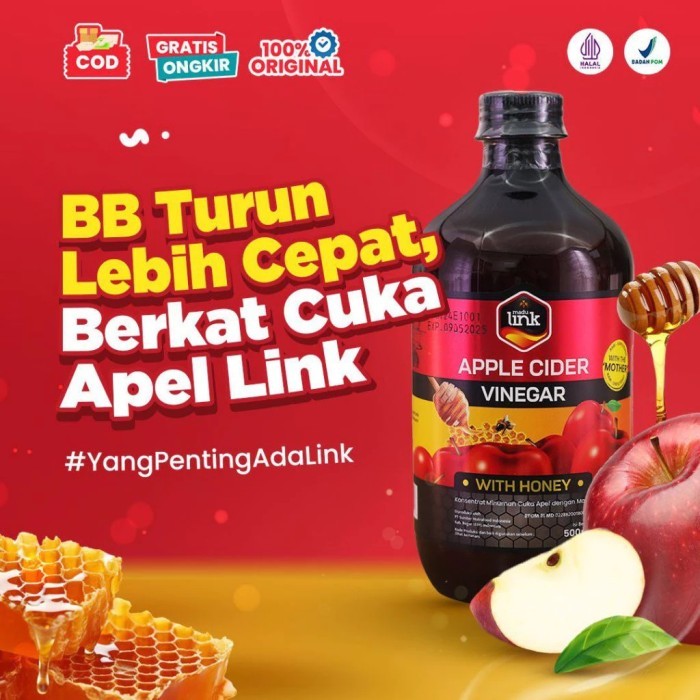 

HOT SALE CUKA APEL LINK 500 ML APPLE CIDER VINEGAR WITH HONEY