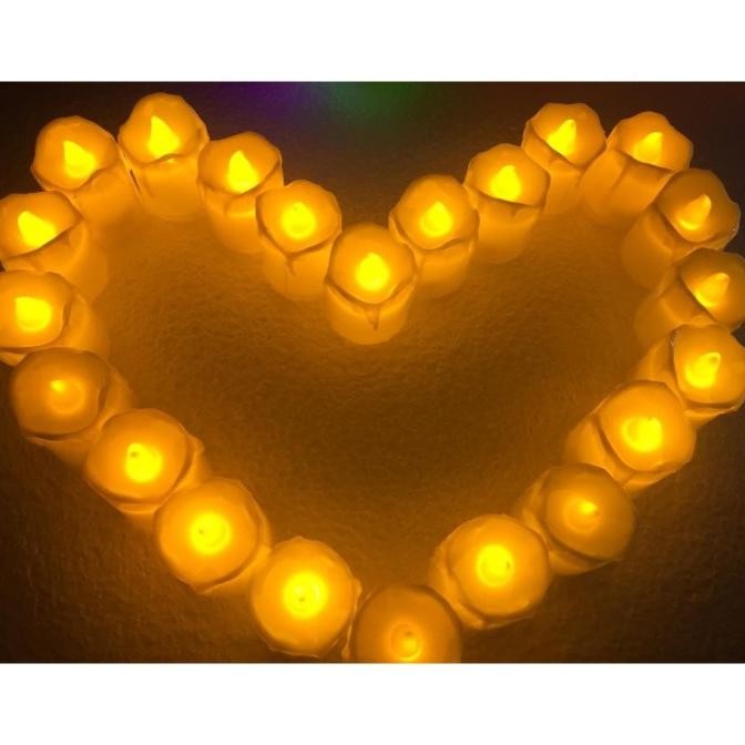 ~~~] Lilin Lampu LED Bulat Smokeless Motif Leleh-Lilin Elektrik-Lilin Led
