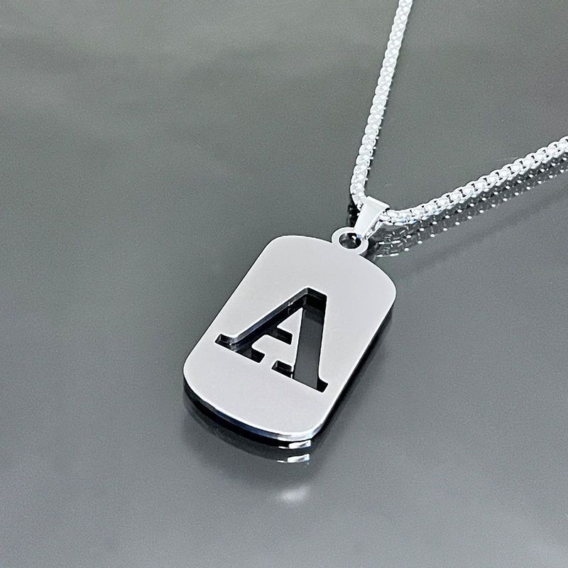 Kalung Huruf Inisial Nama / Kalung Inisial A-Z Pria Wanita Cowo Cewe / Initial Tag Letter Stainless 