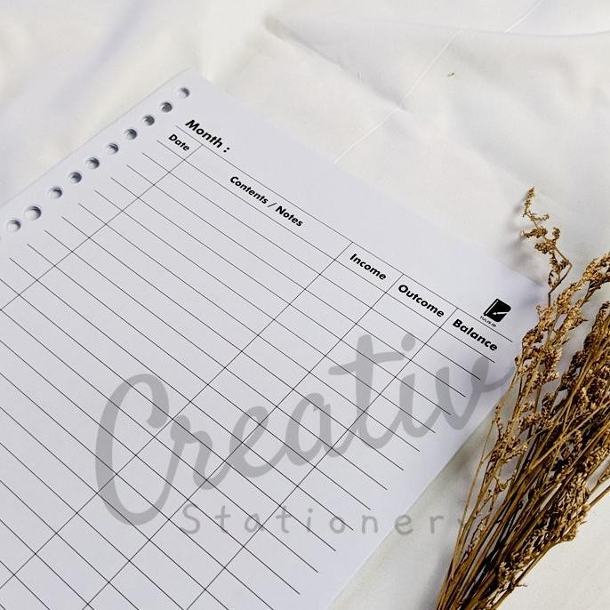 

[Tulis.Id] Simple Cashbook Loose Leaf Binder Paper 100 gsm