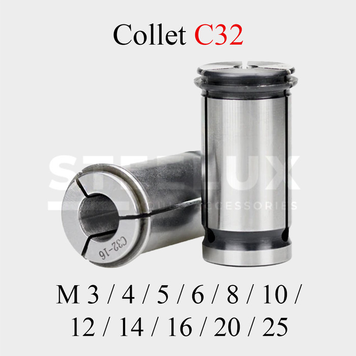 Collet C32 SC32 M3/4/5/6/8/10/12/14/16/20/25 mm Chuck Bor As Jepit Endmill Cekam Capit Penjepit Cole