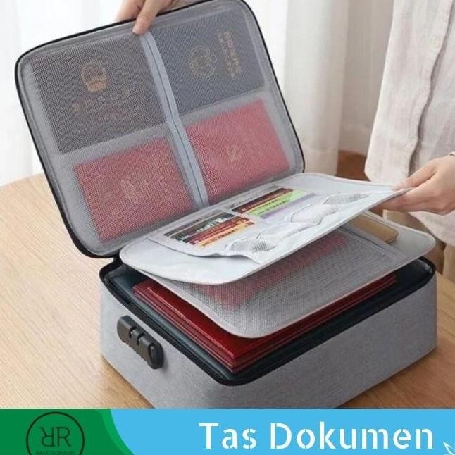 

TAS DOKUMEN TRAVEL BAG DOCUMENT STORAGE BOX DENGAN 3 DIGIT PASSWORD