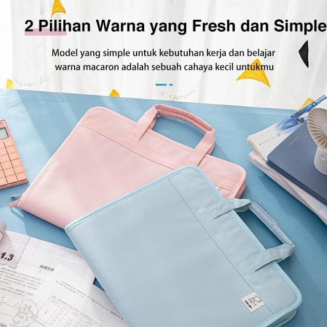 

TERLARIS DELI FILE FOLDER DOCUMENT BAG TAS DOKUMEN FILE A4 WARNA PINK BIRU 13 SEKAT 72561