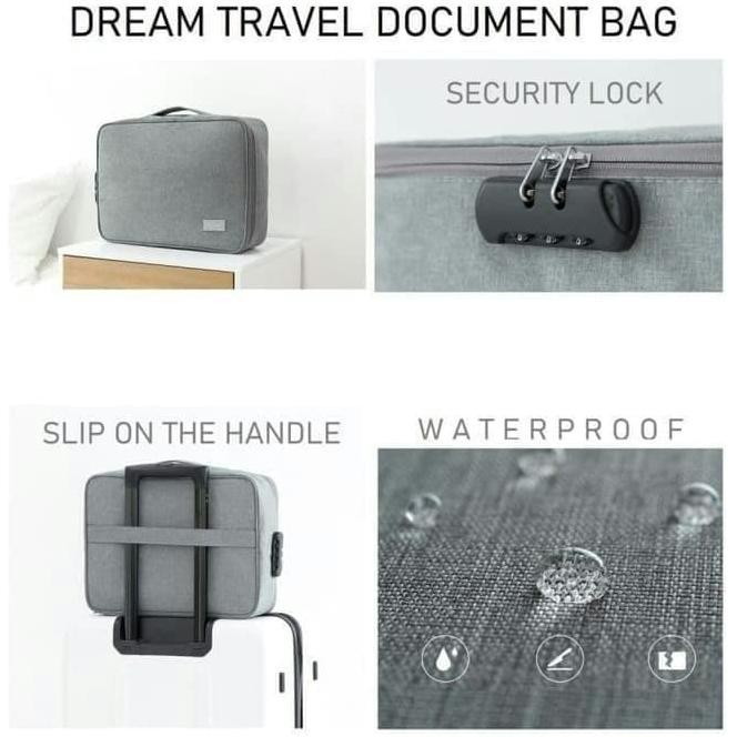 

T [LOCKIT] TRAVEL DOCUMENT BAG 3 DIGIT PASSWORD / TAS DOKUMEN ANTI AIR
