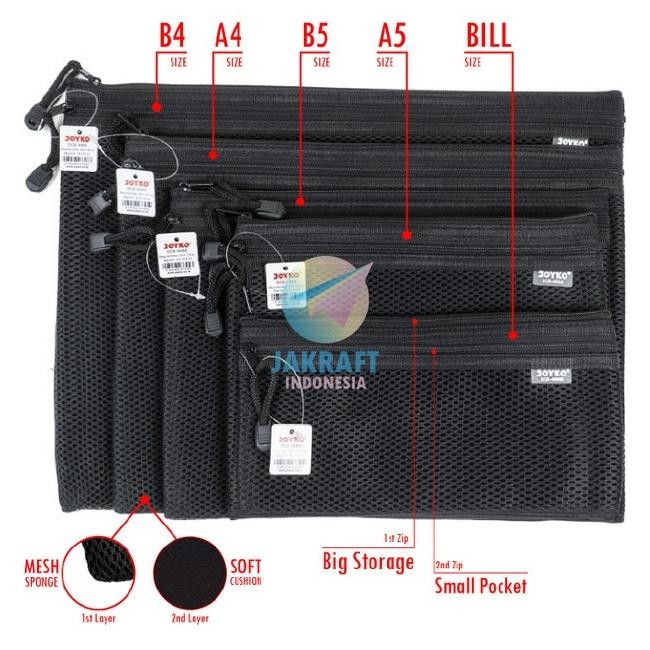 

N SA ZIPPER DOCUMENT BAG B4 JOYKO DCB-49 LAPTOP BUKU DOKUMEN FILE F4 &
