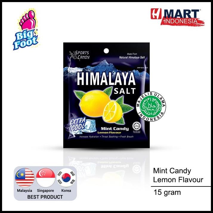 

Big Foot Himalaya Salt - Permen Mint Rasa Lemon Dengan Garam 15G