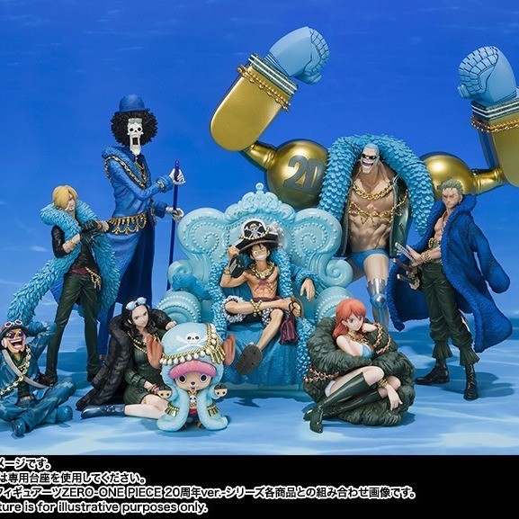 [Dhshop] One Piece 20San Vreiversary Biru Pakaian Tiongkok Topi Jerami Luffy Joba Shanzhi Nami Usop 