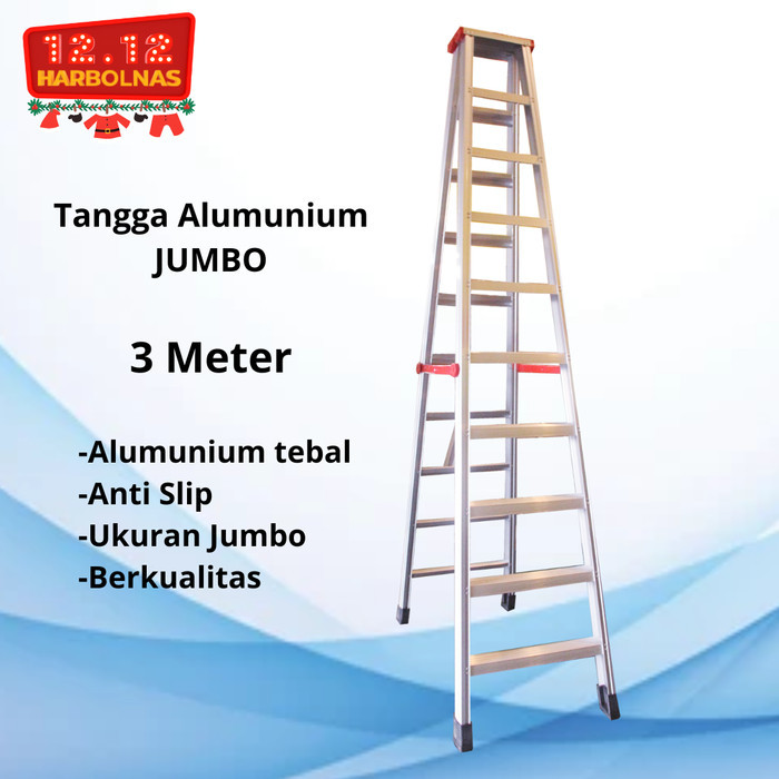 Best Seller Tangga Lipat 3 Meter Tangga Lipat Aluminium Original Termurah