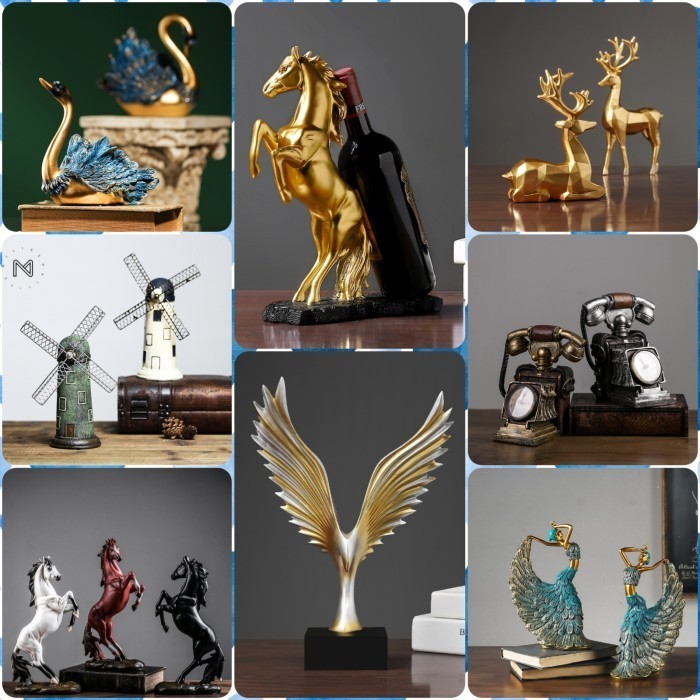Promo Patung Hiasan Patung Keramik Pajangan Rusa Kuda Angsa Statue
