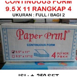 

Terlaris Continuous Form Paper Print 9x11 4 ply SALE