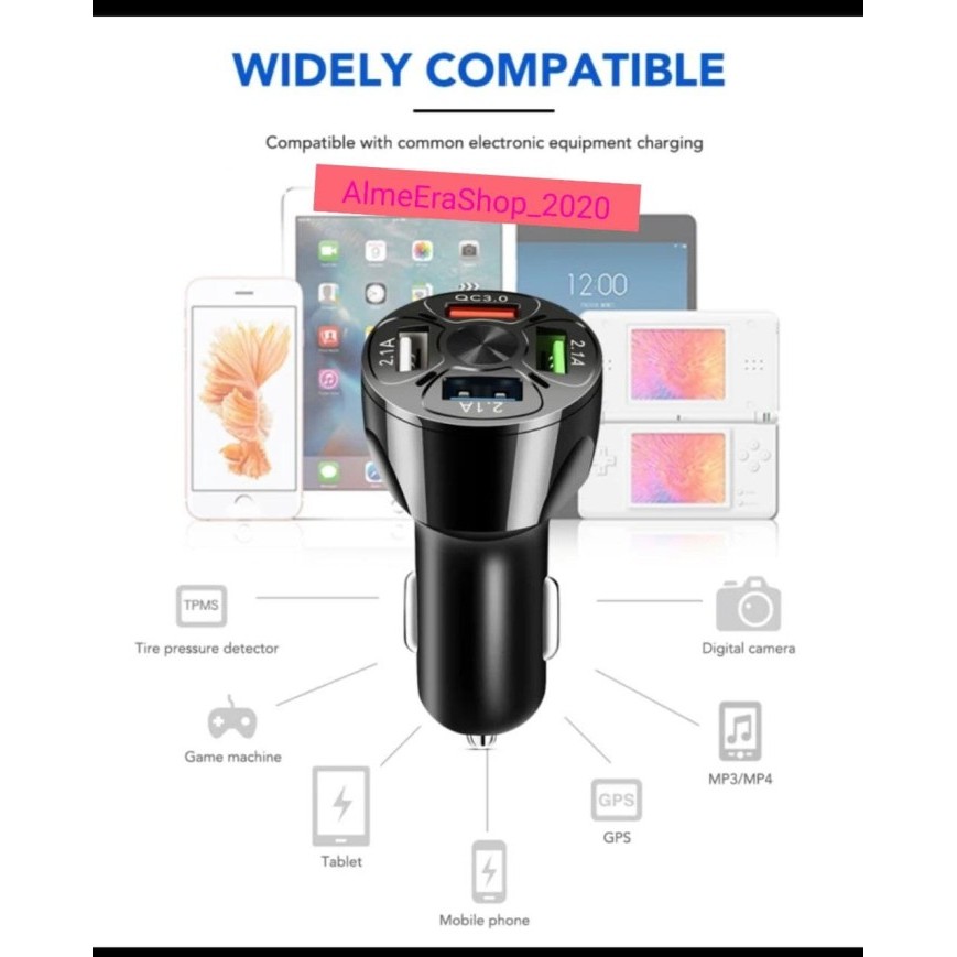 Power Quick Charger 3.0 4 in 1 Port mobil Nissan Livina/March/Juke/