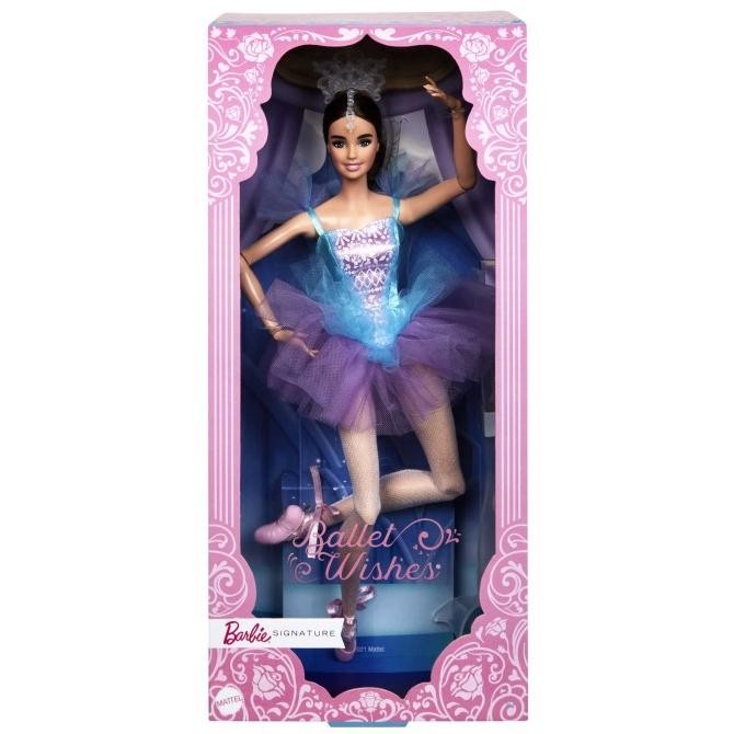 Boneka Barbie Signature Made to Move Ballerina Wishes Brunette Doll