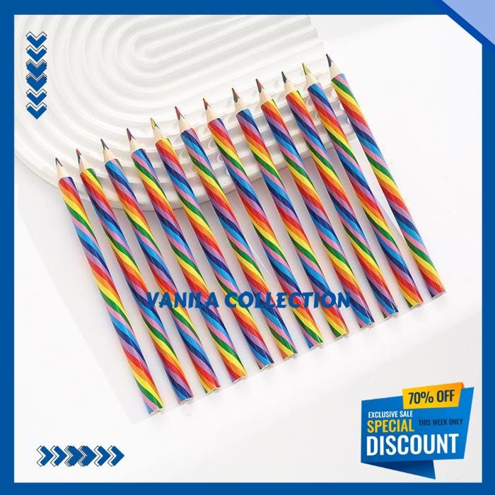 

4 DALAM 1 PENSIL PELANGI KAYU EMPAT WARNA PENSIL BERWARNA INTI YANG SAMA PENSIL PENSIL PELANGI BATANG TEBAL-GS INOVATIF