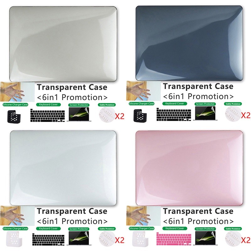 

Casing 6 In 1 2021 untuk MacBook 2022 Air 13.6 Inci M2 A2681 Pro 13 14 16 Inci M1 M2 Pro A2485 A2442 Air 13 2020 M1 Max A2338 A2337 A2289 Casing Kristal Keras Mengkilap Stok Tersedia |1F0CB97D|