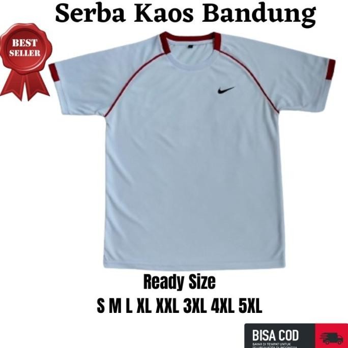 JERSEY BAJU KAOS OLAHRAGA JUMBO BIG SIZE PUTIH DRYFIT UNISEX TANGAN PENDEK KERAH BULAT OLARHAGA FUTS
