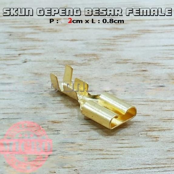 Skun Gepeng 8mm Cewek Female Kecil Soket Skun Motor Skun kabel