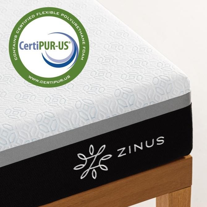 Kasur Spring Bed Hybrid Zinus Memory Foam Motion Isolation In a Box