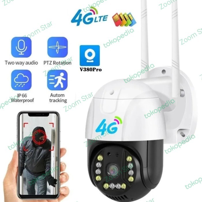 (New) New Cctv Simcard 4G V380 Pro Outdoor Waterproof