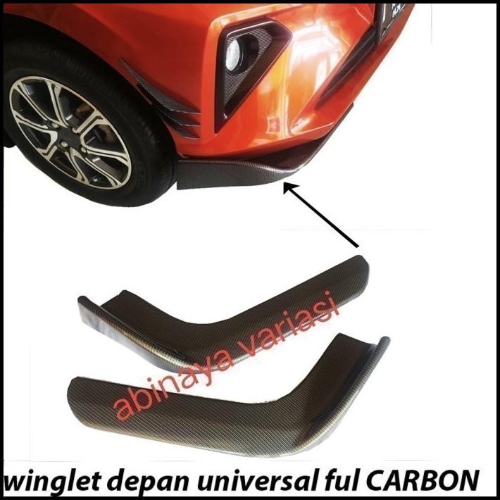 DISKON WINGLET BEMPER DEPAN FULL CARBON MOBIL YARIS BAKPAO LIPS DEPAN 