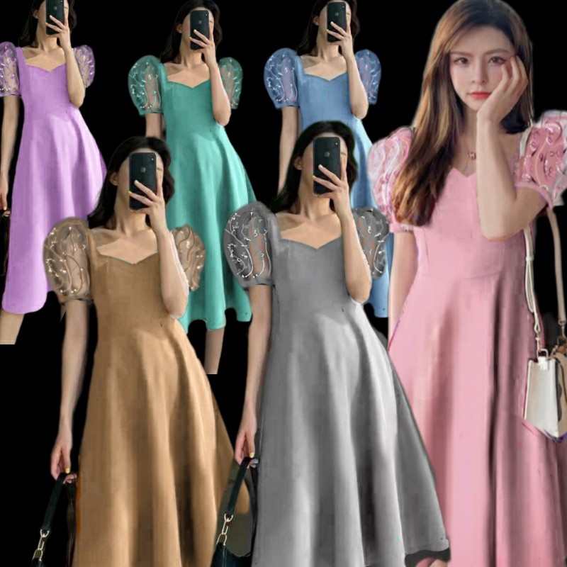 Dres Wanita Terbaru 2024 Jumbo Dress Merah Marun Dress Merah Maroon Wanita Set Midi Pesta Kondangan 