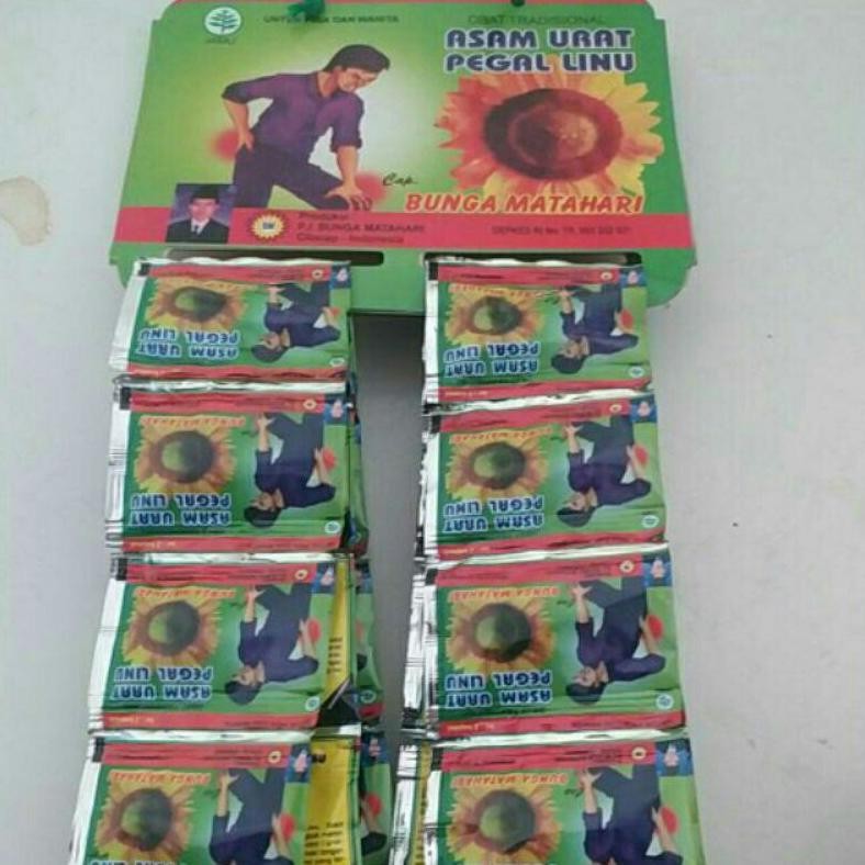 

Terlaris Jamu Asam Urat Pegal Linu Cap Bunga Matahari 20 Sachet @ 2 Kapsul Terlaris