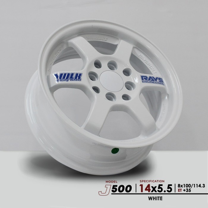 4pcs VELG Rays TE37 RING 14 lebar 5,5inci 8H 100 / 114.3 White Putih Mobil Wuling Air Ev BRIO AYLA