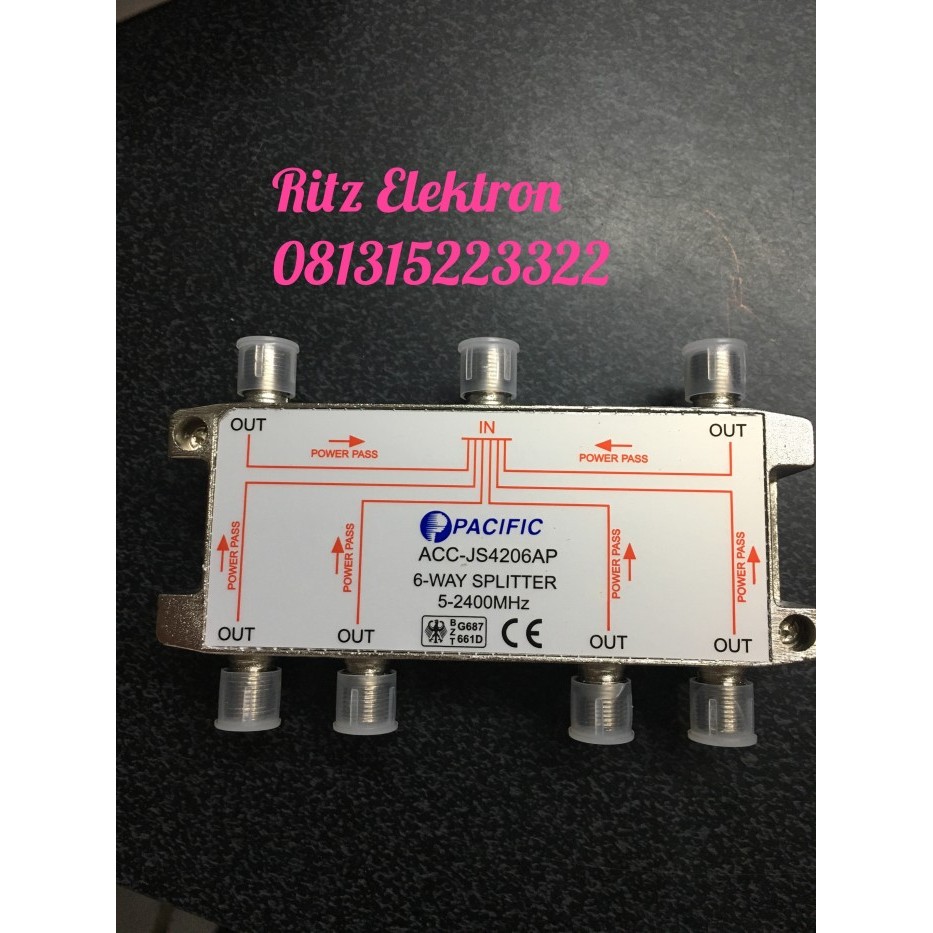 Termurah Splitter 6 Way Pacific Antena Tv/ Parabola