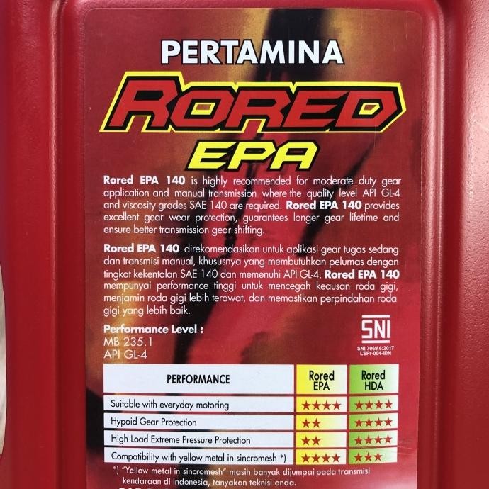 Oli Gardan / Oli Perseneling Pertamina Rored SAE 140