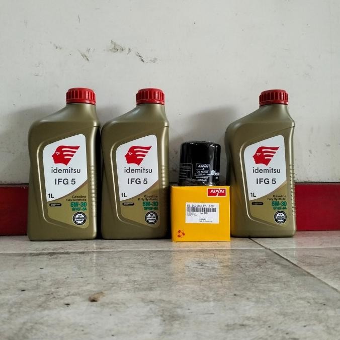 Paket Oli Mesin Mobil Idemitsu 5W-30 FS 3 Liter + Filter Oli Datsun