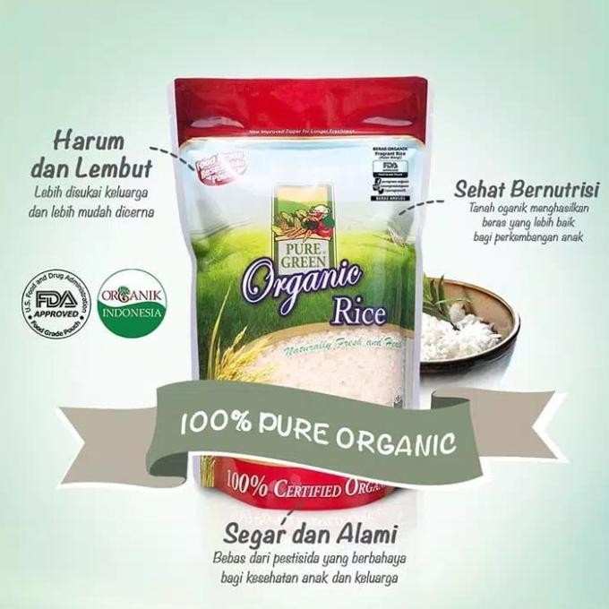 

Puregreen Organic Rice Beras Organik Beras Merah - paket 2 x 1 kg MRS04