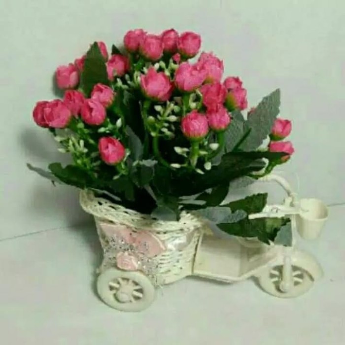 Julie - Bunga Plastik Pot Sepeda Mini Artificial
