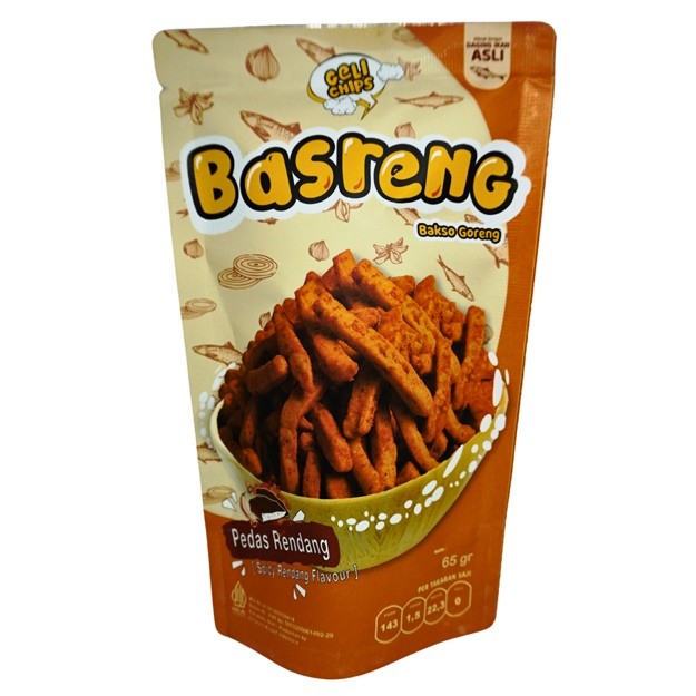 

S17795 BASRENG GELI CHIPS PEDAS RENDANG 65GR PACK MAJU BERSAMA