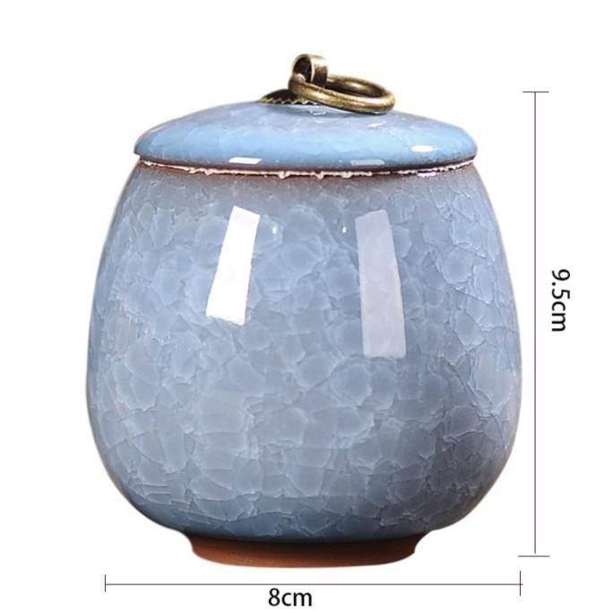 Sdg Biru Langit Guci Kecil Keramik Mini Guci Abu Manusia Disegel Original Dan Terpercaya