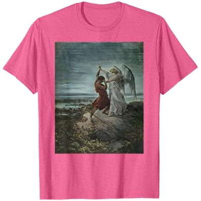 The wrestle of Jacob oleh Gustave Dore T-Shirt |jMpmHmbn|