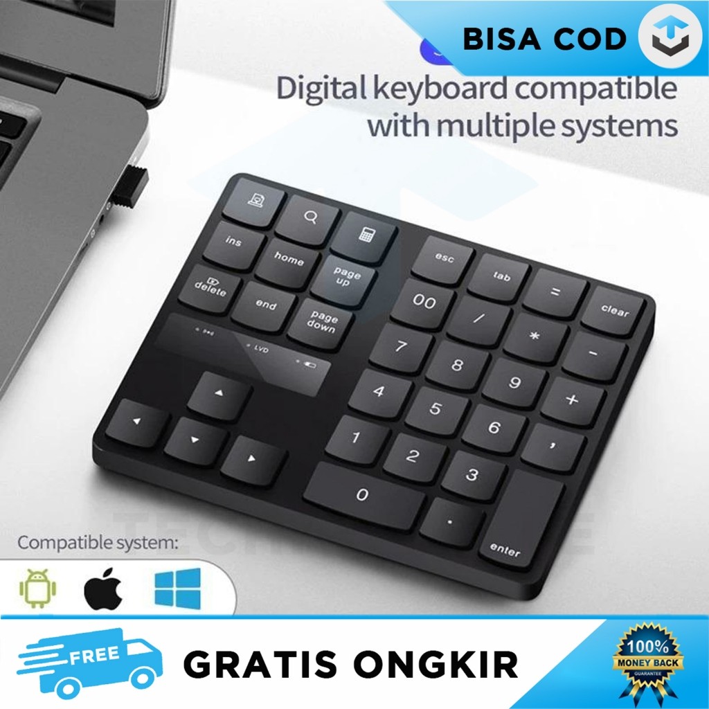 KEYBOARD EKSTERNAL LAPTOP MINI KEYPAD NUMERIC WIRELESS 35 BUTTONS R57