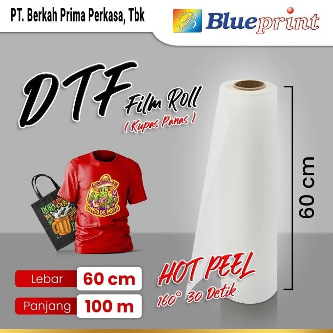 

Kertas Dtf Film Roll 60 X 100 Blueprint Transfer Film Dtf Hot Peel New