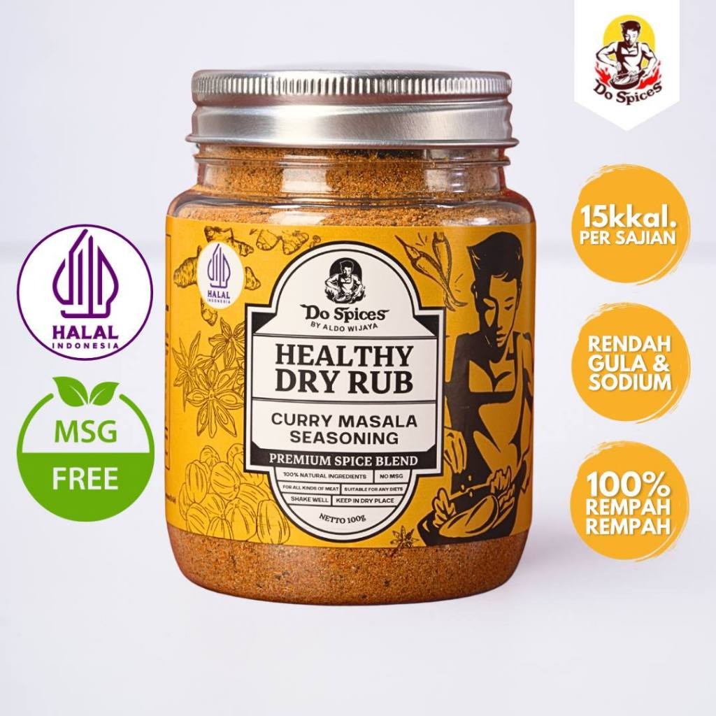 

Dospices Healthy Dry Rub Bumbu Marinasi Rendah Kal [Curry Masala Seasoning]