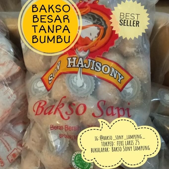 

Bakso Sony / Son Haji Lampung Ukuran Besar tanpa bumbu siap saji gung