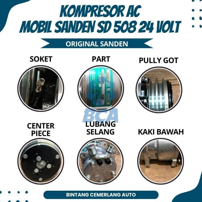 Kompresor Ac Mobil Sanden Sd508 Sd 508 Sd5H14 Sanden 24 Volt