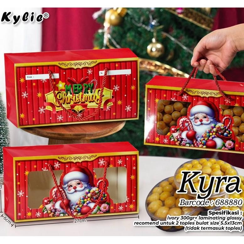 

Box Natal Tali Tenteng Untuk 2 Toples Bulat (Per10Pc) / Dus Packaging Christmas. Mainan