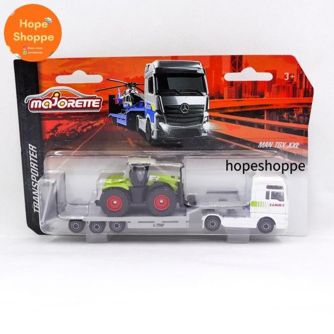 Majorette Transporter MAN TGX XXL Truck with Farmer Tractor Diecast Truk