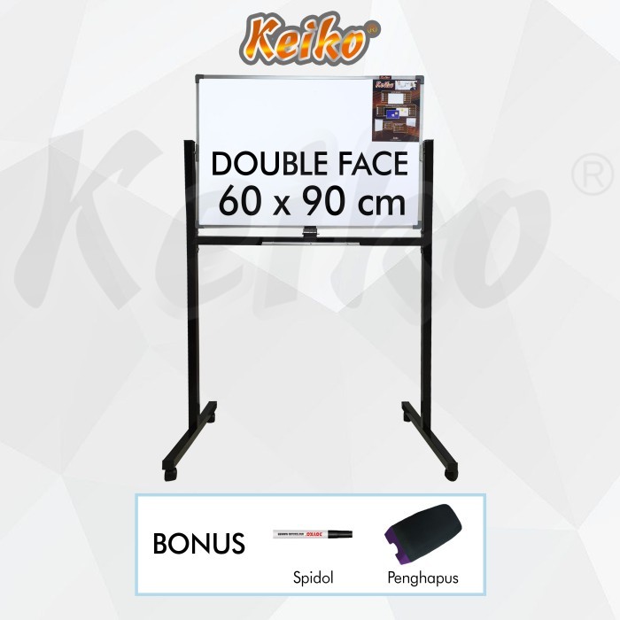 

Papan Tulis Whiteboard Standing Double Face Keiko 60 x 90 cm