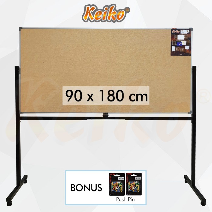 

Softboard Cork Pin Board / Papan Mading Standing Keiko 90 x 180 cm