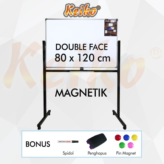 

Papan Tulis Whiteboard Standing Magnet Double Face Keiko 80 x 120 cm