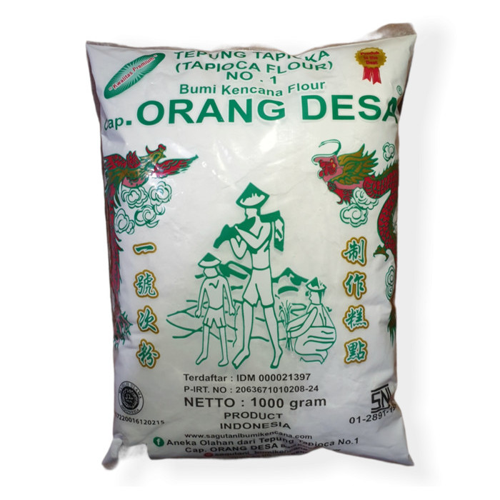 

] Tepung Tapioka Cap Orang Desa Sagu Tani Bumi Kencana 1/2 kg Bogor