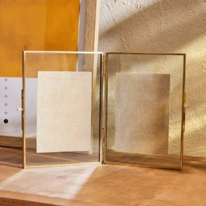 frame foto kaca list emas pigura transparant kado home decoration AUL