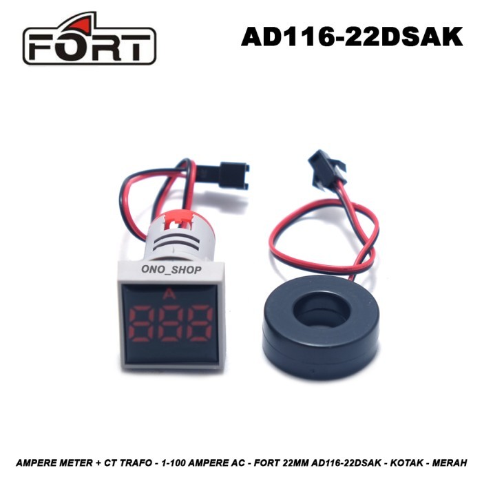 Ampere Meter + CT Trafo 11 Ampere AC FORT 22mm AD11622DSAK