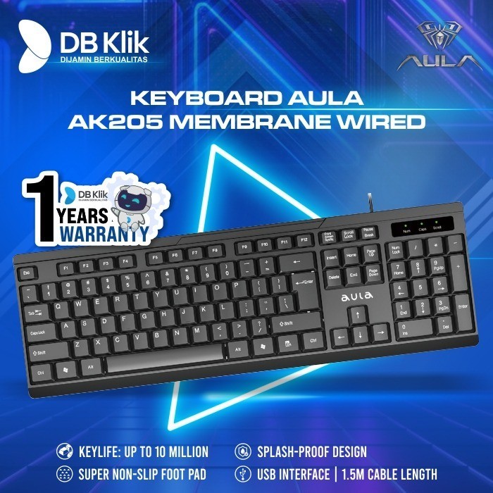 Aula Keyboard Gaming Ak205 Membrane Wired - Ak205 Wired Keyboard