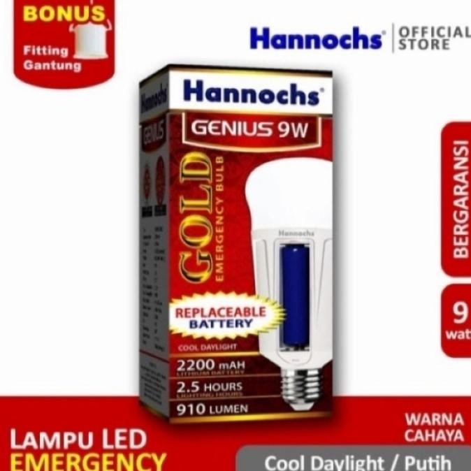 yang dicari@@@@] LAMPU LED GENIUS GOLD HANNOCHS BULB 9 WATT LAMPU EMERGENCY LED DARURAT